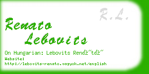 renato lebovits business card